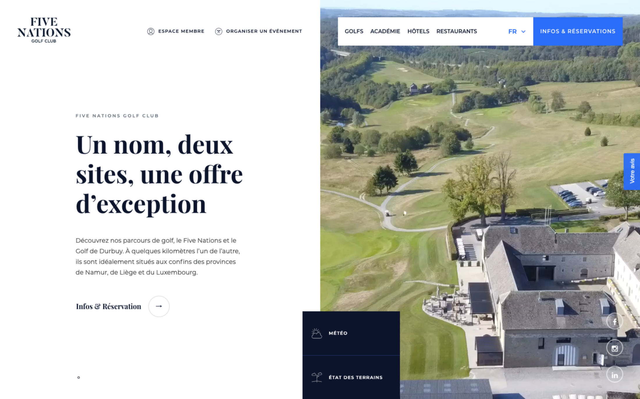 Homepage website five nations golf club